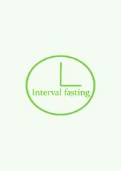 Clock icon. Illustration on the theme of a healthy lifestyle. Interval fasting.