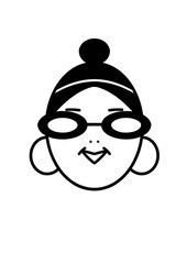 The face of a fashionable girl with glasses. Feminism. illustration on the theme of a girl.