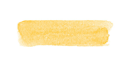 Beautiful yellow watercolor stroke brush