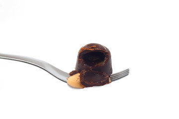 Fototapeta premium forchetta alzata boero ripieno di liquore