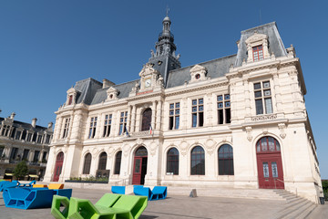 Naklejka premium poitiers city hall town in Aquitaine region poitou charentes France
