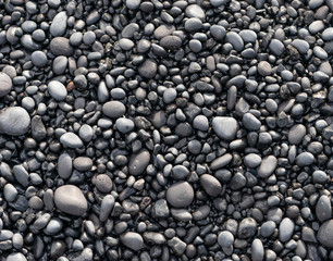Fototapeta na wymiar Volcanic rocks on black sand beach, Iceland
