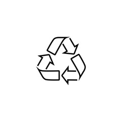Recycle sign Vector line icon. Trash symbol. Eco bio waste concept. Arrow sign isolated on white, flat design for web,