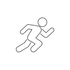 Running man, athletics, marathon, summer sport, run line icon isolated on white background.