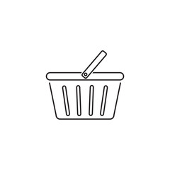 Shopping basket line icon vector flat sign symbols logo illustration isolated on white background black color.Concepts objects for business online