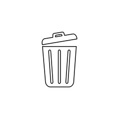 Trash line icon trendy flat design. Vector