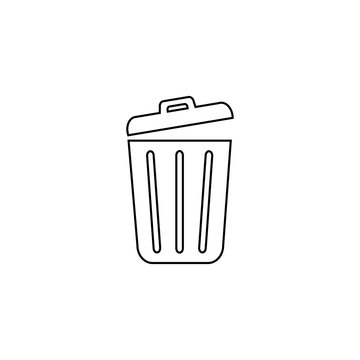 recommend clip art: Trash line icon trendy flat design. Vector