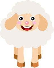Cute joyful lamb isolated on white