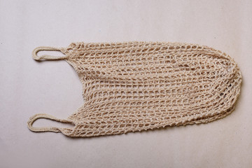 Reusable string shopping bag. Zero waste concept.