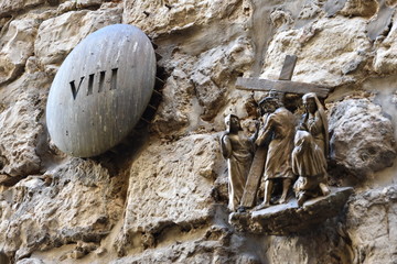 VIII station in Jerusalem - Via Dolorosa