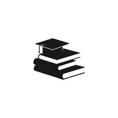 book stack vector, black icon isolated on white