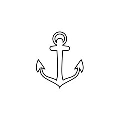 Anchor vector line icon logo Nautical maritime sea ocean boat illustration