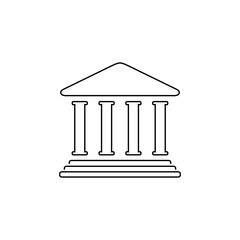 Bank line icon symbol on white background. Vector