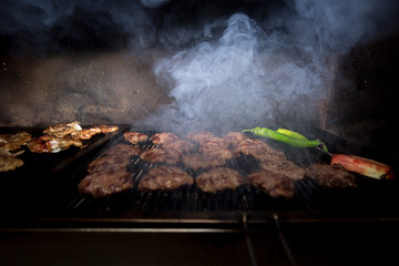 barbecue meatballs and cutlets (turkish kebab)