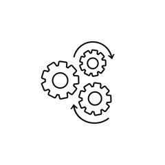 Gear line icon vector, flat design vector icon