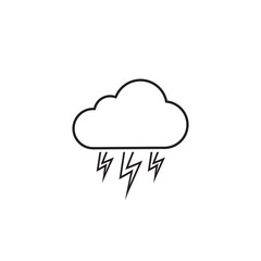 Grey Stormline icon isolated on white background. Cloud and lightning sign. Weather icon of storm. Vector Illustration