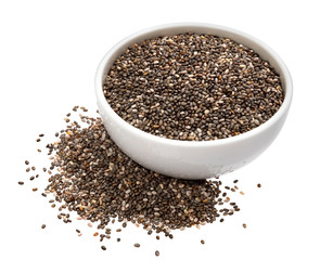 Chia seeds isolated on white background