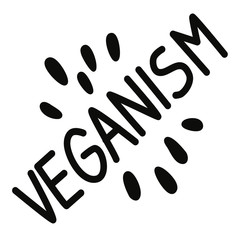Veganism. Vegan. Plant nutrition. vector black on white