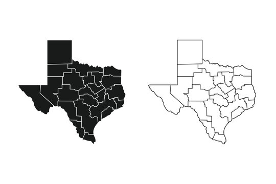 texas map Vector illustration.