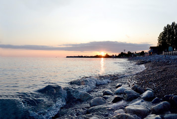 Obraz premium sunset sun over the sea