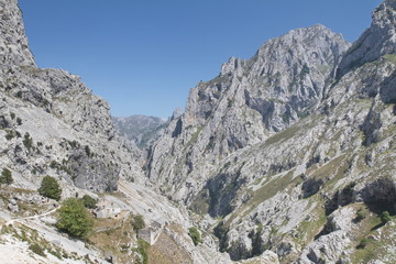 Cares gorges, Principality of Asturias/Spain; Aug. 05, 2015. This gorge, with its narrow passes and gullies, is right in the heart of the Picos de Europa Mountains. The area’s stunning landscape affor