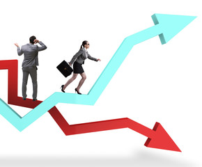 Obraz premium The business concept of both crisis and recovery