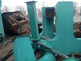 rusty metal structures at a scrap metal dump
