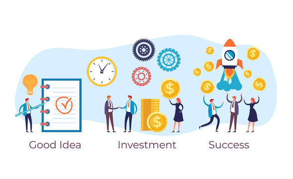 Start up new business project steps. Vector flat graphic design illustration