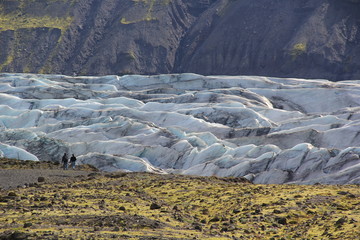 winter landscape of mountains and glaciers