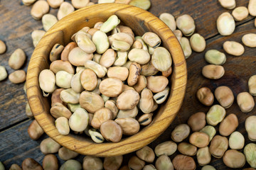 dry broad beans on the table