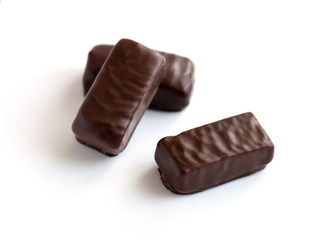 chocolate marshmallow candy isolated on white background