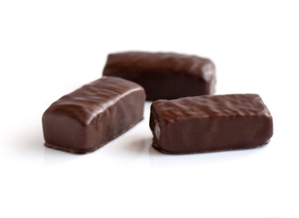 chocolate marshmallow candy isolated on white background