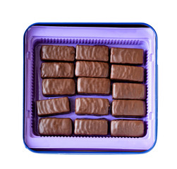 chocolate marshmallow candy in box isolated on white background