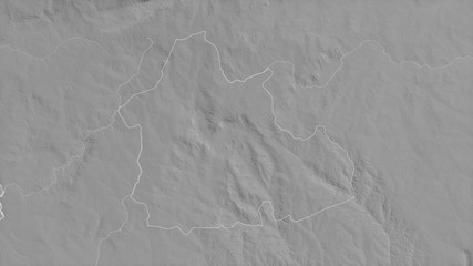 Nana-Mambéré, Central African Republic - outlined. Grayscale