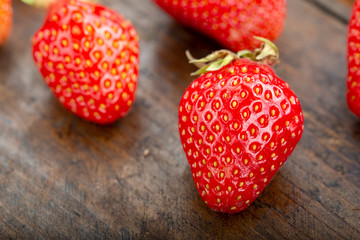 ripe strawberries on the table
