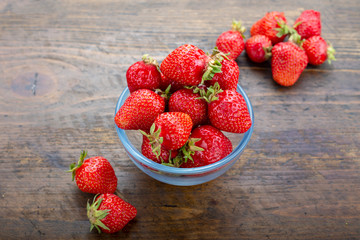 harvest of ripe strawberries