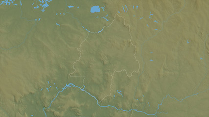 Ouaka, Central African Republic - outlined. Physical