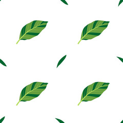 Summer seamless pattern with leaves. Vector illustration.