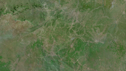 Ouham-Pendé, Central African Republic - outlined. Satellite