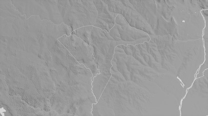 Sangha-Mbaéré, Central African Republic - outlined. Grayscale