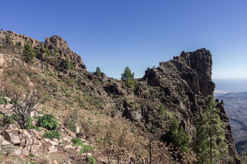 Views of Roque nublo and surrounding area (Gran Canary)