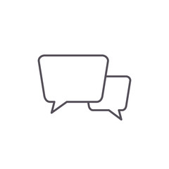 Naklejka premium Speech bubbles icon line sign. Vector isolated flat design chat illustration
