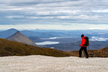 Fototapeta premium Hiking on the mountain, Iceland