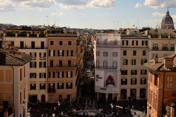 March 8th 2020, Rome, Italy: View of Piazza di Spagna with few tourists because of the coronavirus