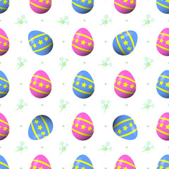 Seamless pattern with easter eggs.