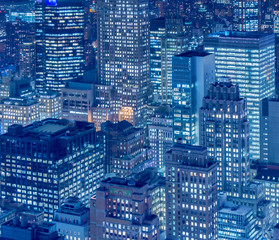 View of New York Manhattan during sunset hours