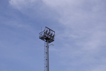 stadium lights shot in a sunny day