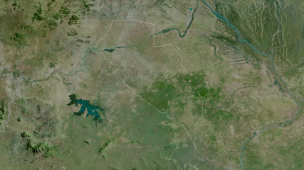 Mayo-Kebbi Ouest, Chad - outlined. Satellite