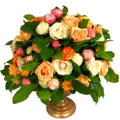 Bouquet of warm colored roses