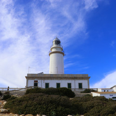 Fototapeta na wymiar Lighthouse at Cap de Formentor in the Coast of North Mallorca, Spain ( Balearic Islands